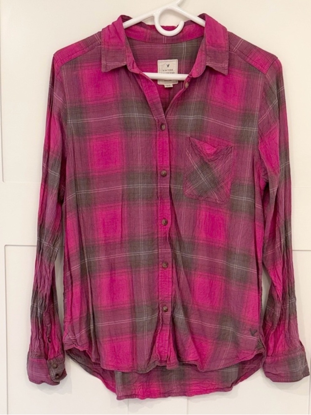 AEO Women's Vintage Boyfriend Button Down Shirt